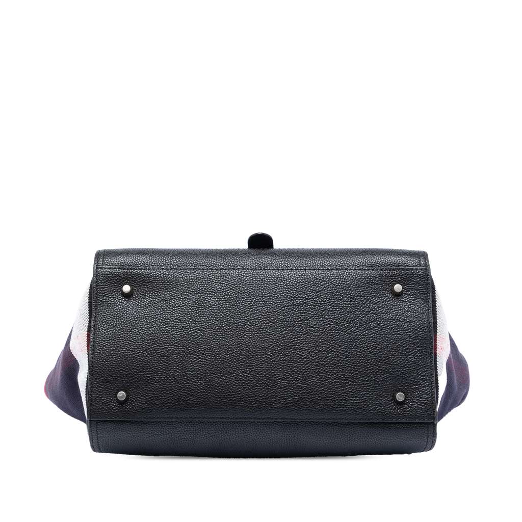 Burberry Leather and Mega Check Canvas Harcourt Satchel Black Leather Good condition - Inside View