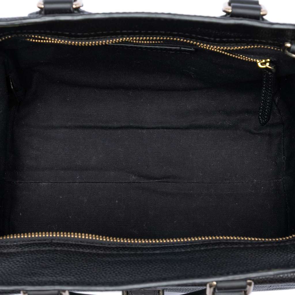 Burberry Leather and Mega Check Canvas Harcourt Satchel Black Leather Good condition - Model View