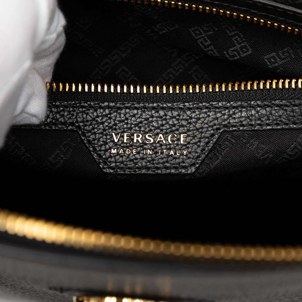 Versace Leather La Medusa Tote Black Leather Good condition - Box View