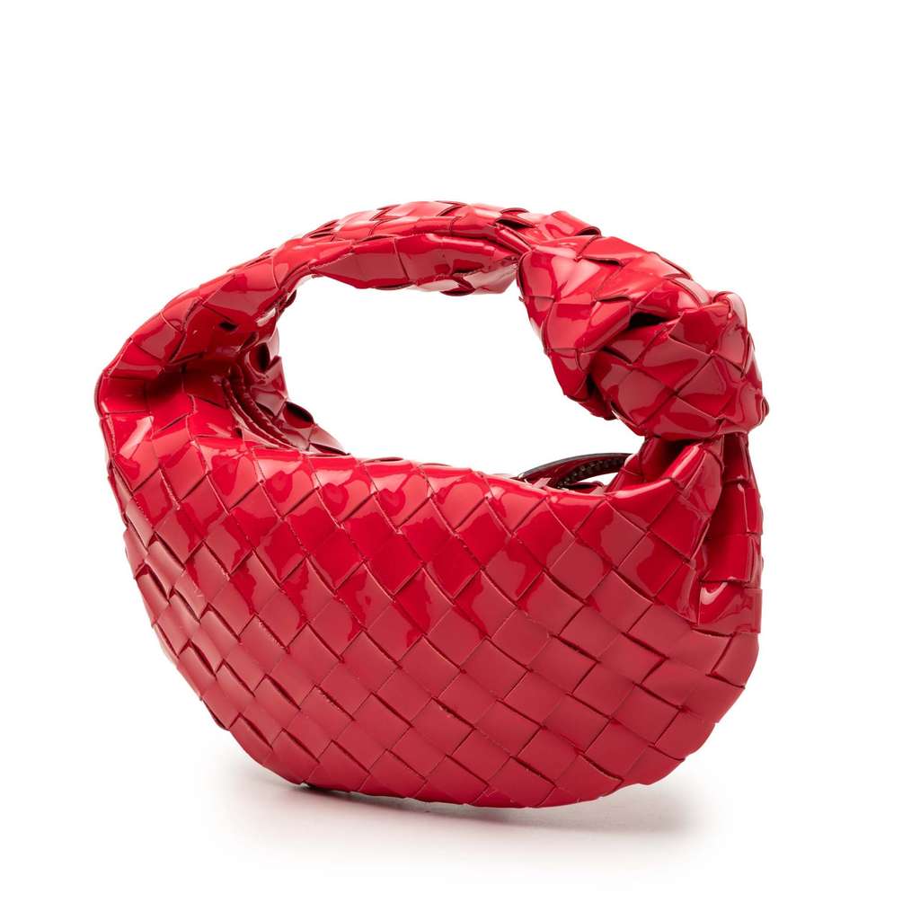 Bottega Veneta Mini Patent Intrecciato Jodie Red Leather Good condition - Back View