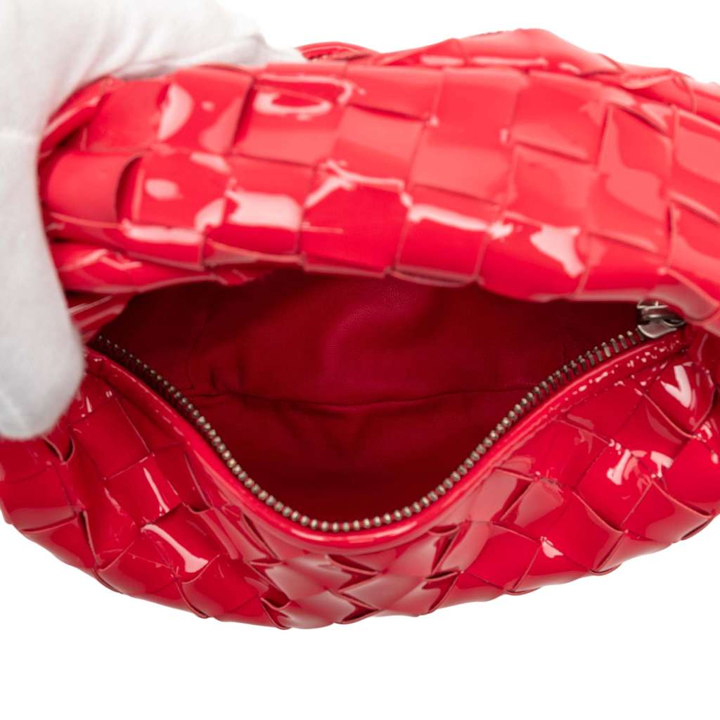 Bottega Veneta Mini Patent Intrecciato Jodie Red Leather Good condition - Model View