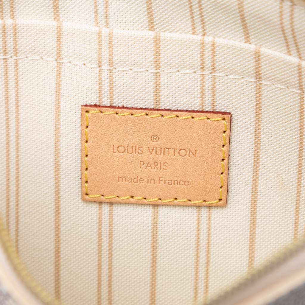Louis Vuitton Damier Azur Neverfull MM Pouch White Good condition - Box View