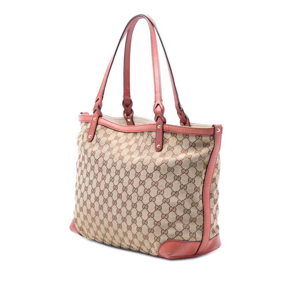 Gucci Medium GG Canvas Craft Tote Brown Canvas Good condition - Back View