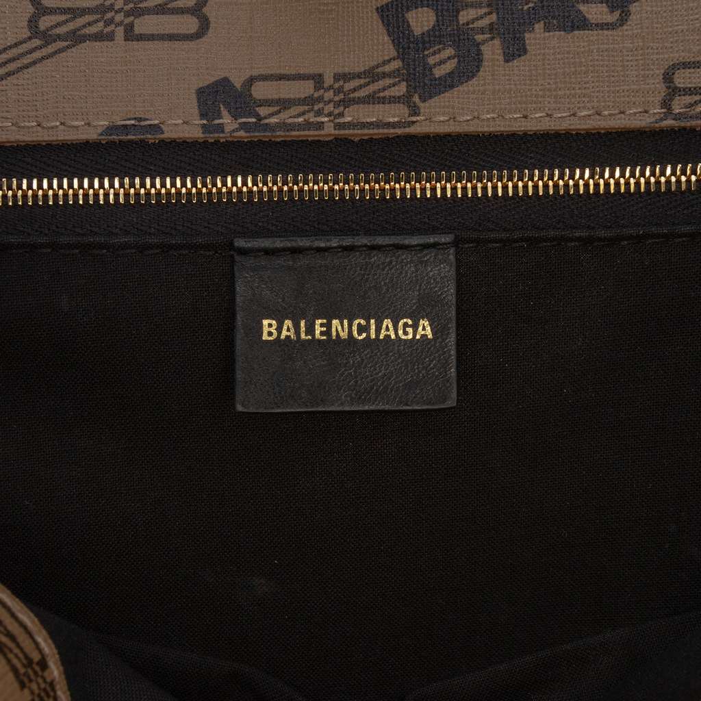 Balenciaga BB Monogram Coated Canvas Signature Shopper M Brown Canvas Good condition - Box View