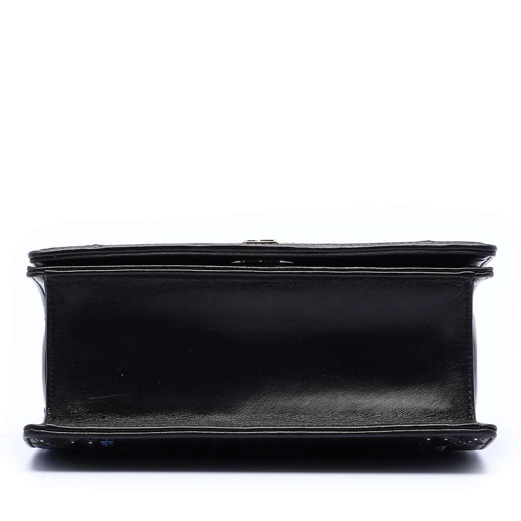 Dior Medium Calfskin Stitch Diorama Flap Black Leather Good condition - Inside View