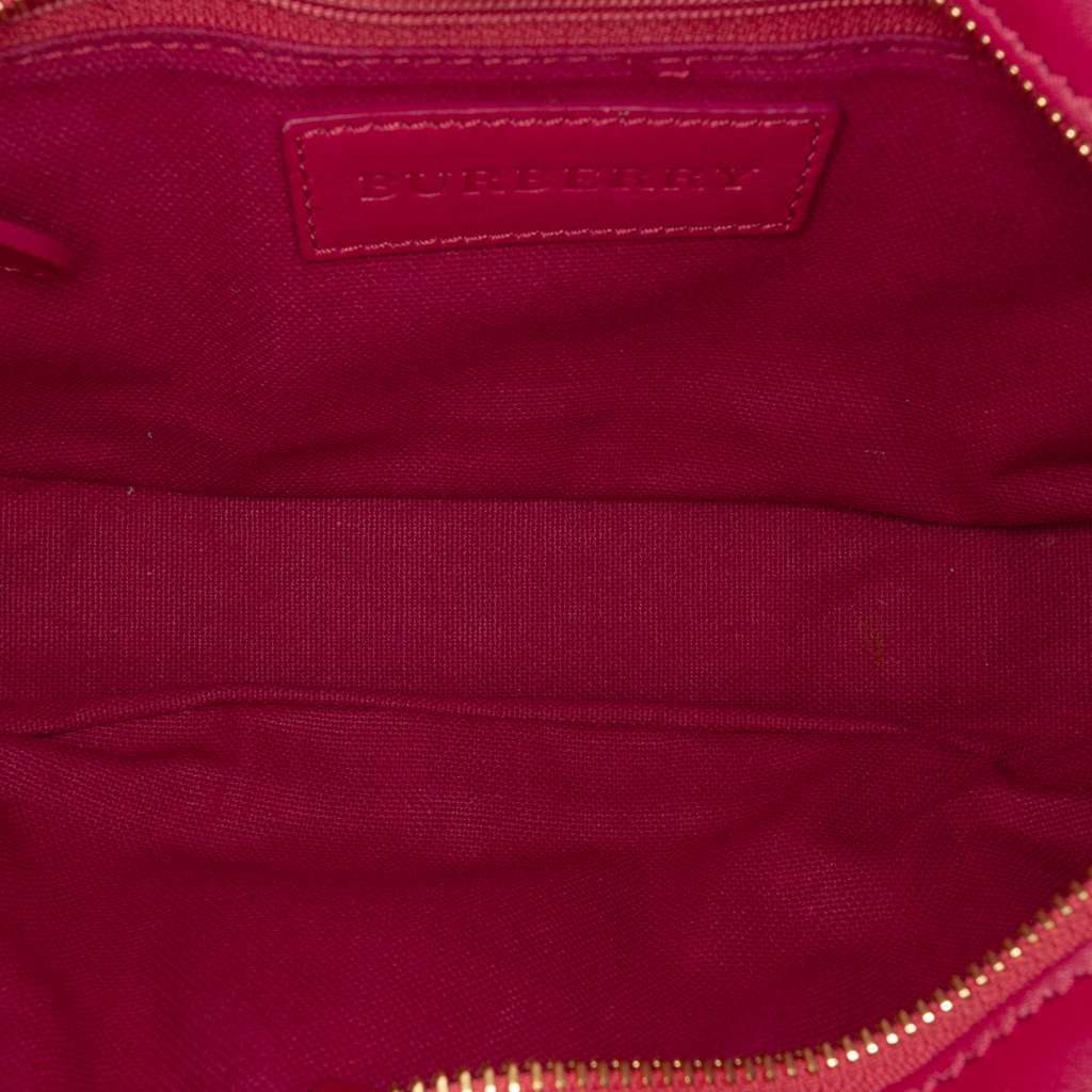 Burberry Haymarket Check Stripes Coated Canvas Crossbody Brown Canvas Good condition - Model View