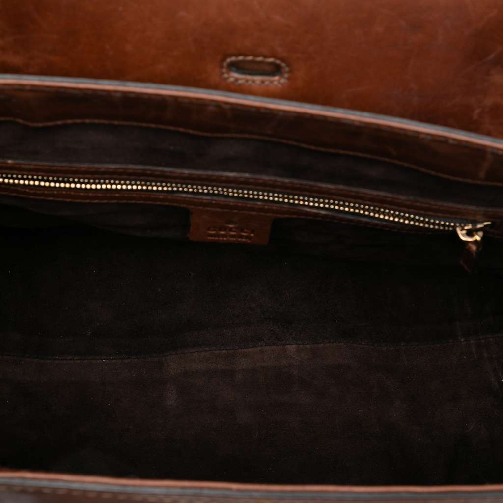 Gucci Medium Leather Handmade Handbag Brown Leather Good condition - Model View