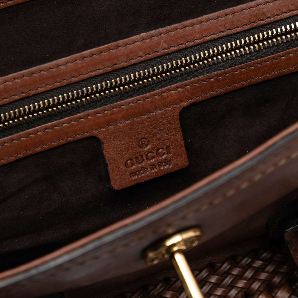 Gucci Medium Leather Handmade Handbag Brown Leather Good condition - Box View