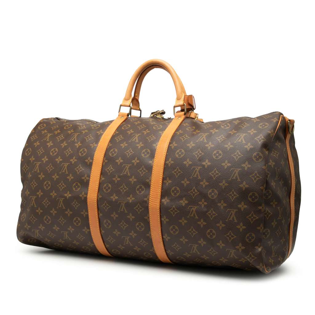 Louis Vuitton Monogram Keepall Bandouliere 60 Brown Good condition - Back View