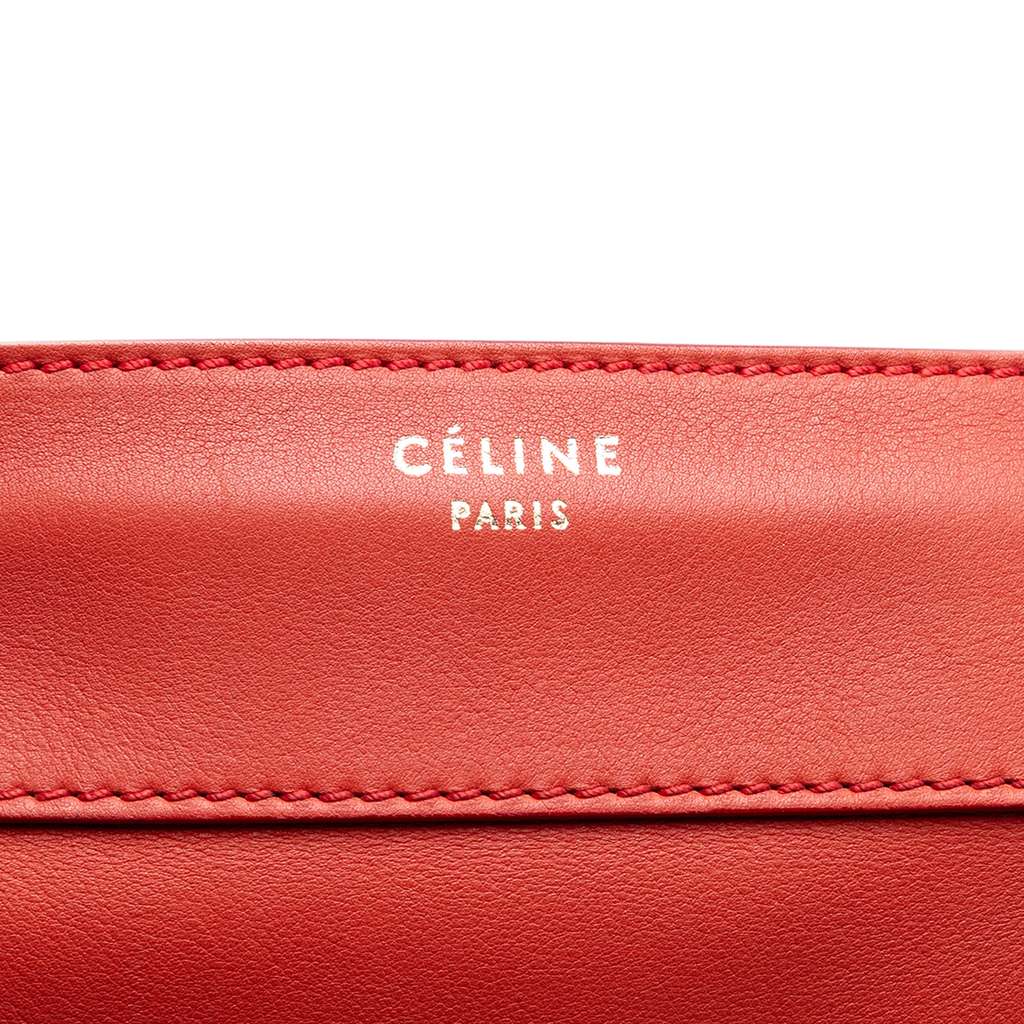 Celine Mini Leather Luggage Tote Red Leather Good condition - Box View