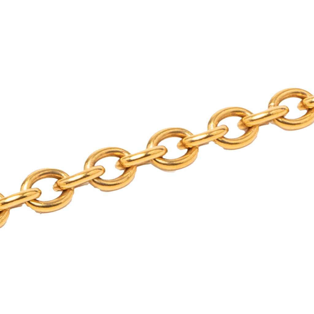 Chanel CC Gold Plated Quilted Pendant Necklace Gold Metal Good condition - Box View