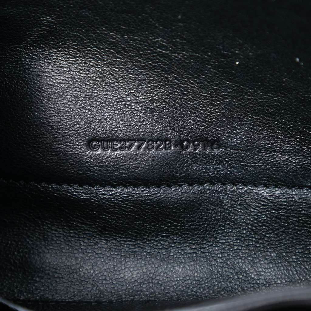 Saint Laurent Bicolor Grain De Poudre Chevron Monogram Monochrome Envelope Chain Wallet Black Leather Good condition - Box View