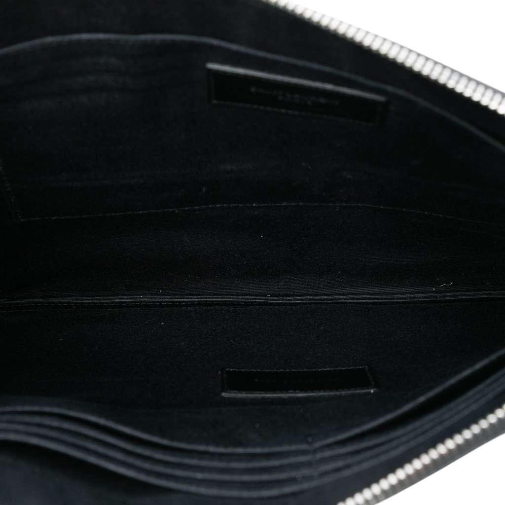 Saint Laurent Leather Star Rider Tablet Pouch Black Leather Good condition - Model View