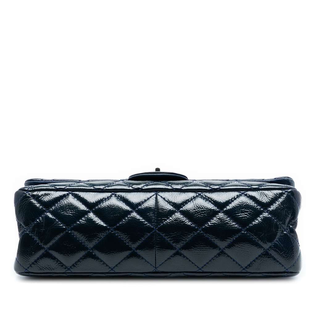 Chanel Quilted Aged Patent Reissue 2.55 Double Flap 227 Blue Leather Good condition - Inside View