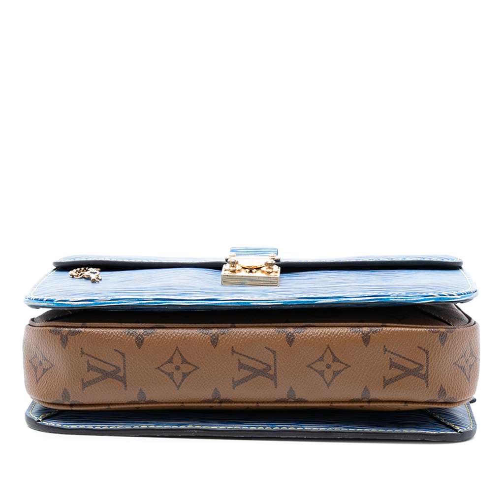Louis Vuitton Epi Denim and Reverse Monogram Pochette Metis Blue Leather Good condition - Inside View