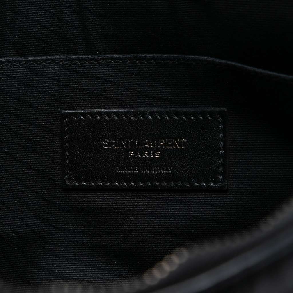 Saint Laurent Croc Embossed Leather Monogram Document Holder Black Leather Good condition - Box View