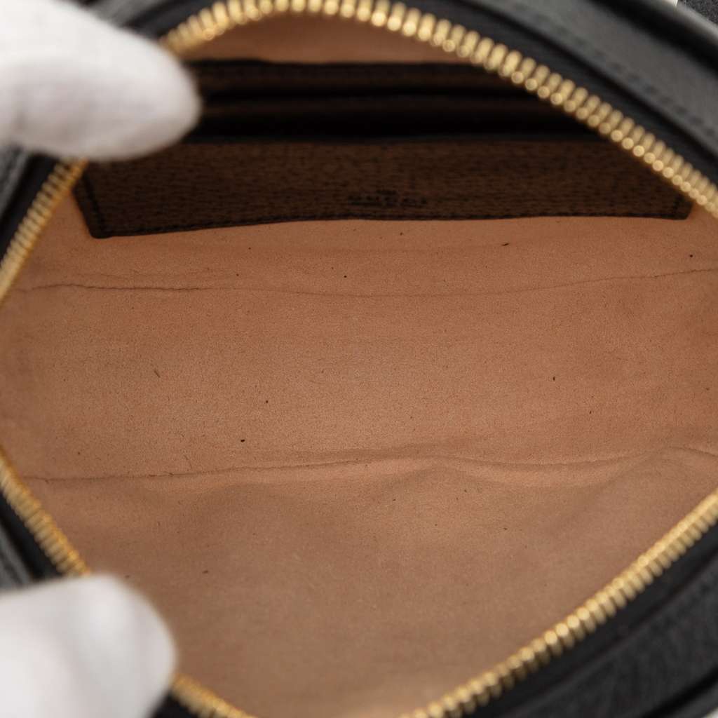 Gucci Mini Leather Round Ophidia Backpack Black Leather Good condition - Model View