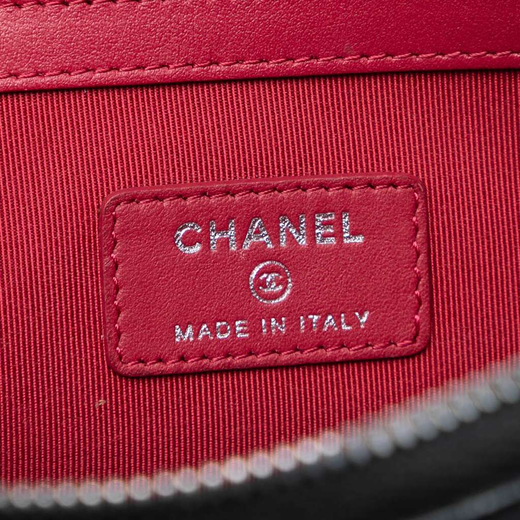 Chanel Medium Aged Calfskin Gabrielle O Case Clutch Blue Leather Good condition - Box View