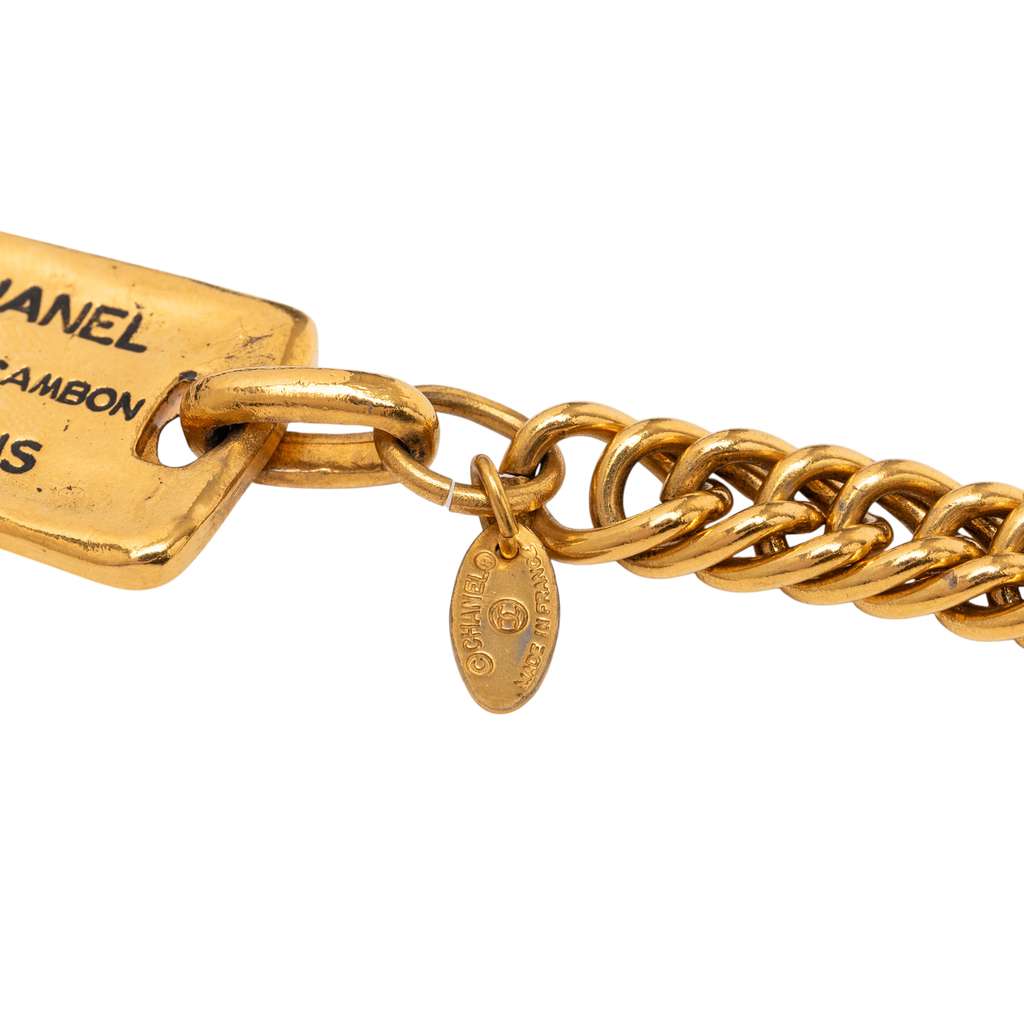 Chanel Gold Plated CC Medallion 31 Rue Cambon Paris Chain Link Belt Gold Metal Good condition - Box View
