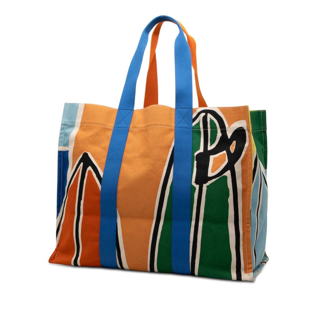 Hermès Toile 3 Surfs Beach Bag Yellow Canvas Good condition - Back View