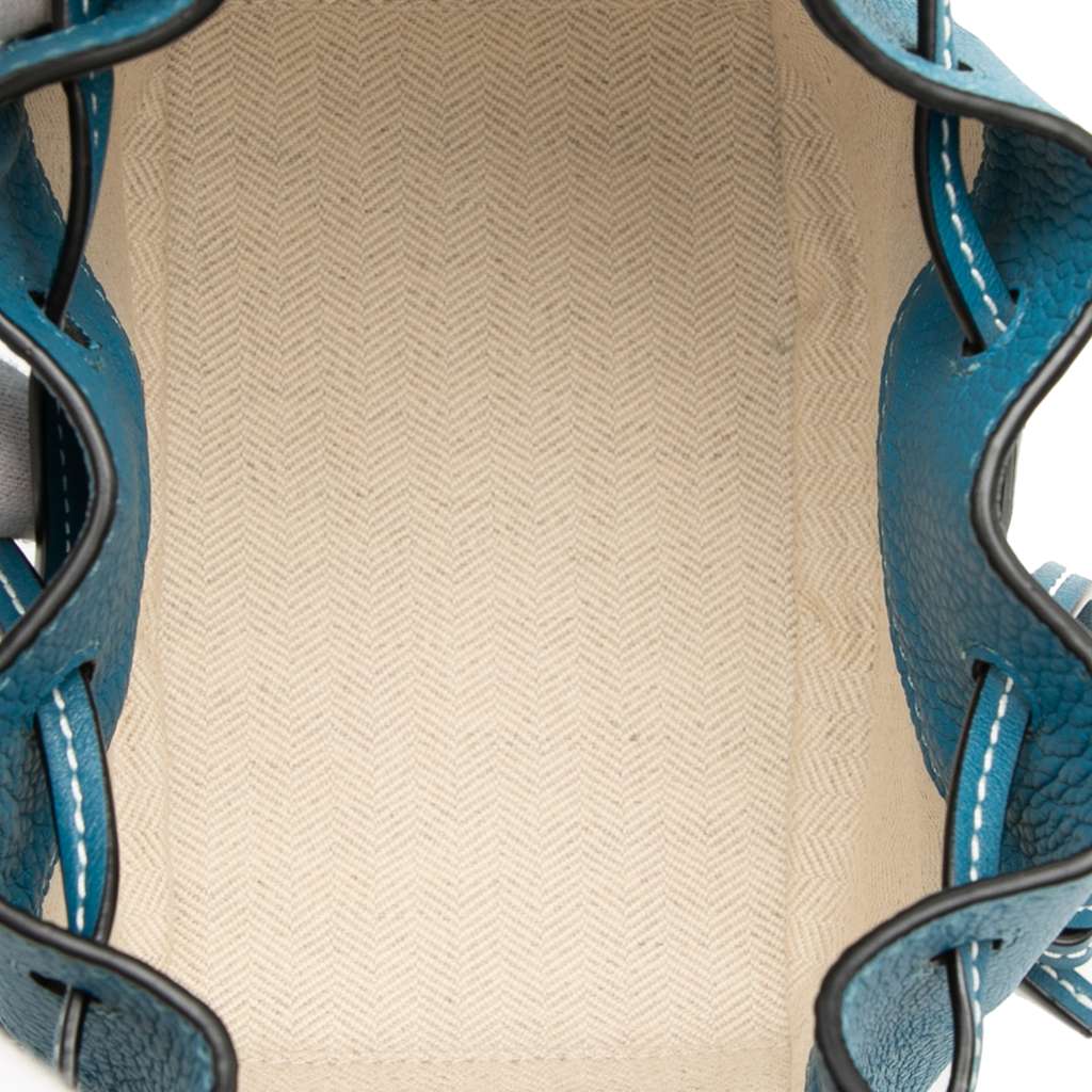 Loewe Mini Leather Drawstring Hammock Bag Blue Leather Good condition - Model View