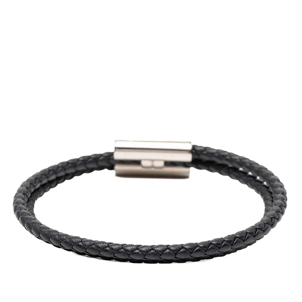 Hermès Swift Tournis Tresse Bracelet Black Leather Good - Inside View