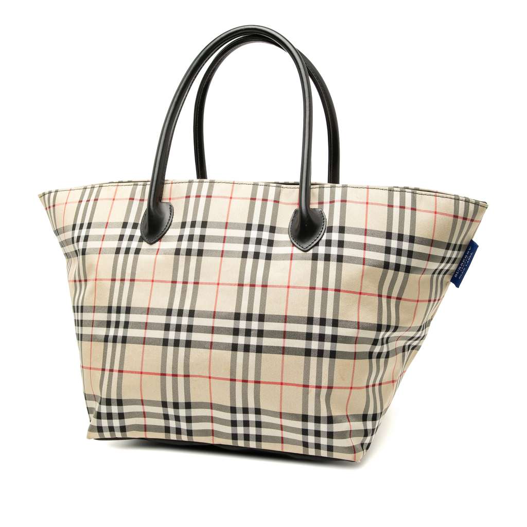 Burberry House Check Canvas Tote Brown Canvas Good condition - Back View