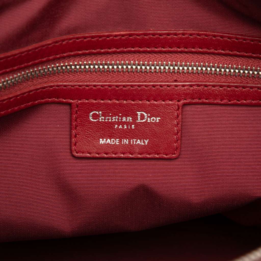 Dior Medium Lambskin Cannage Polochon Granville Satchel Red Leather Good condition - Box View