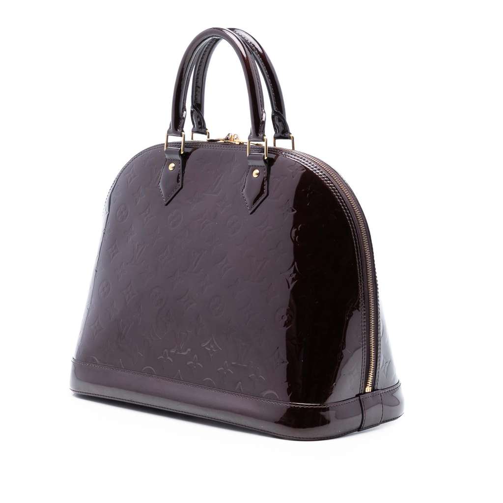 Louis Vuitton Monogram Vernis Alma MM Red Leather Good condition - Back View