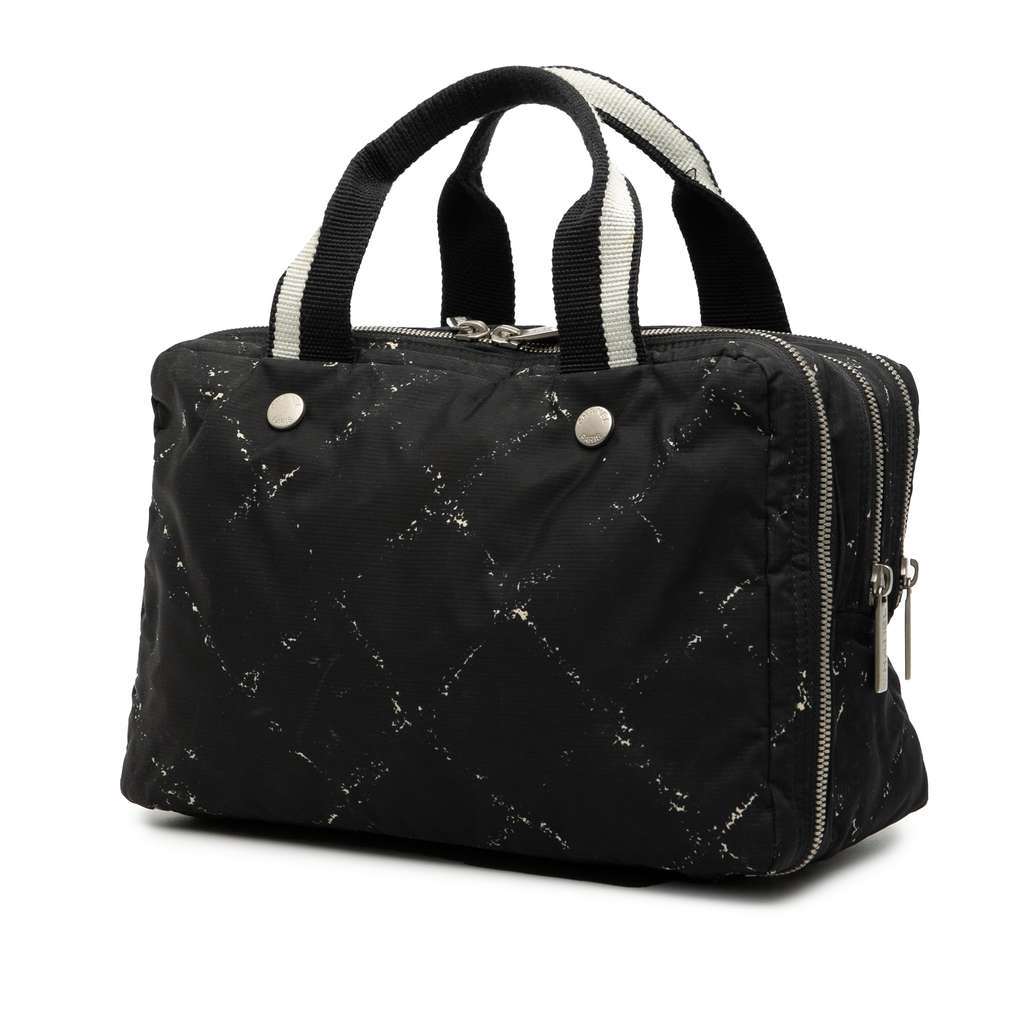 Chanel Old Travel Line Nylon Handbag Black Good condition - Back View