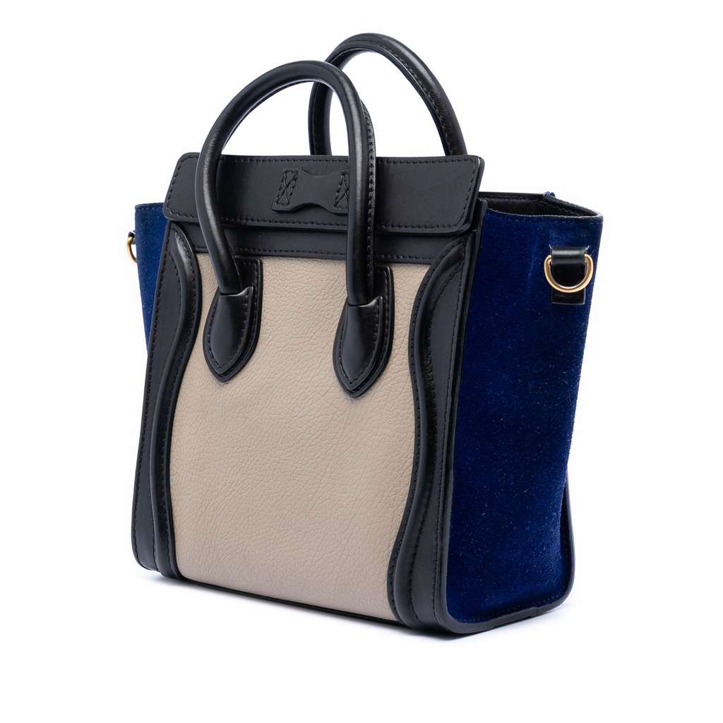 Celine Nano Tricolor Leather Luggage Tote Brown Leather Good condition - Back View