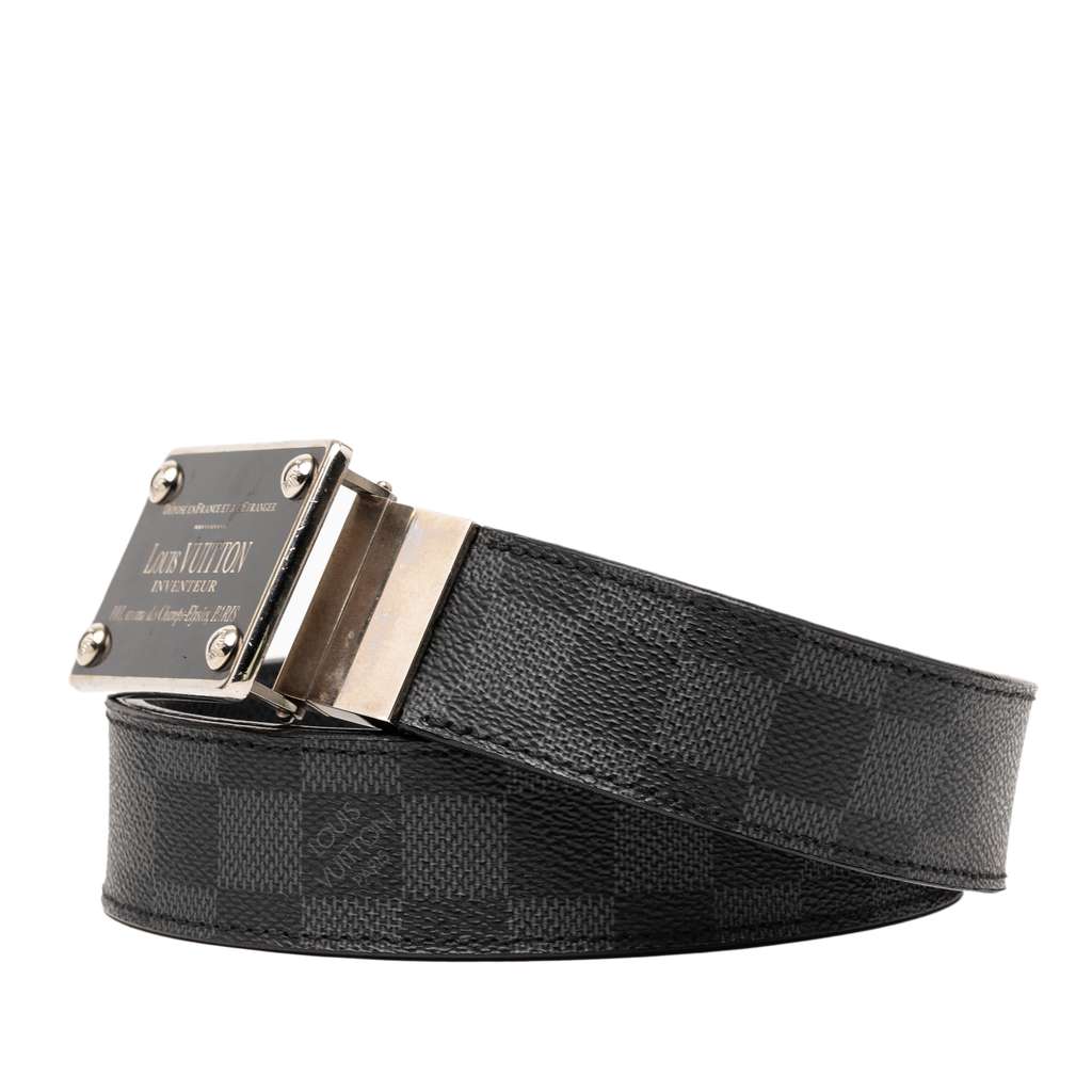 Louis Vuitton Damier Graphite Ceinture Inventeur Belt Black Good condition - Back View