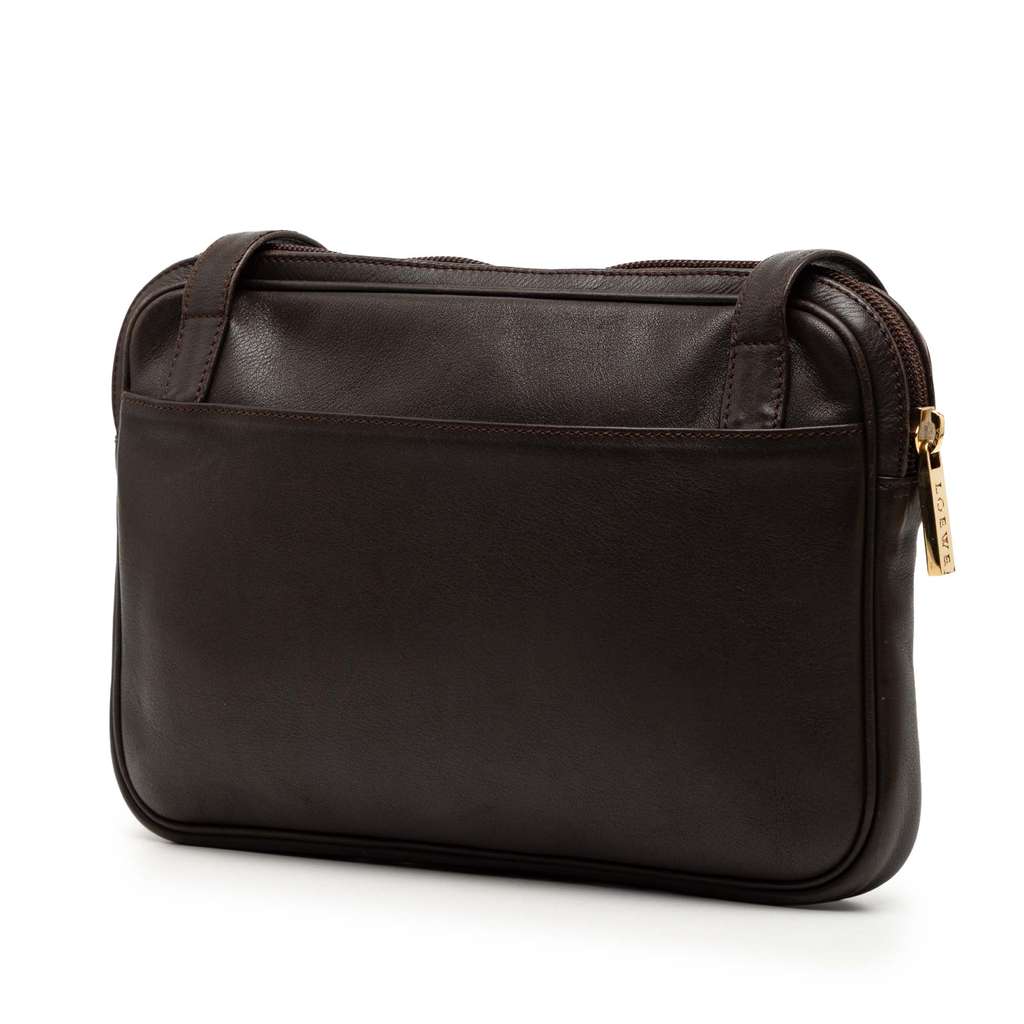 Loewe Suede Anagram Crossbody Brown Leather Good condition - Back View