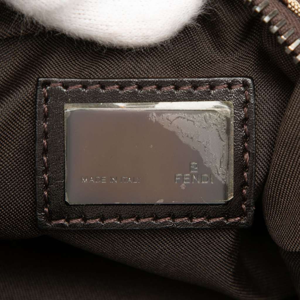 Fendi Zucchino Oyster Shoulder Bag Brown Canvas Fair condition - Box View