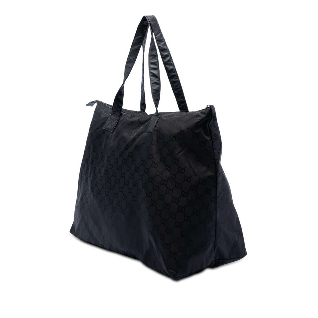 Gucci GG Nylon Travel Bag Black Good condition - Back View
