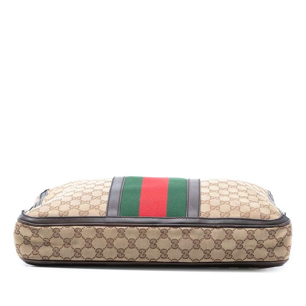 Gucci GG Canvas Web Briefcase Brown Canvas Good condition - Inside View