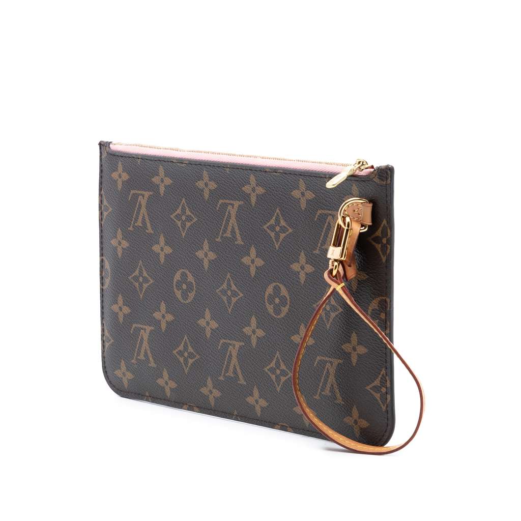 Louis Vuitton Monogram Neverfull Pouch Brown Good condition - Back View