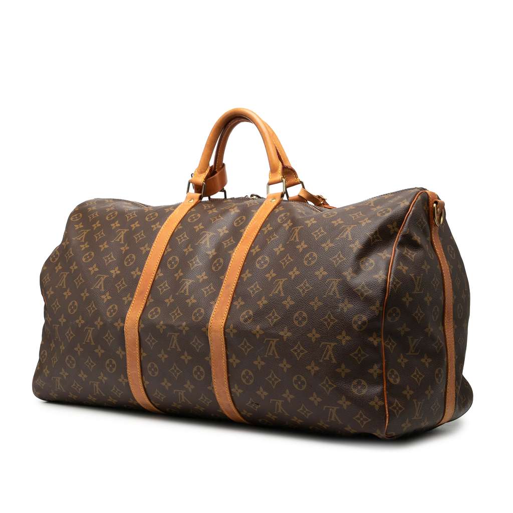 Louis Vuitton Monogram Keepall Bandouliere 60 Brown Good condition - Back View