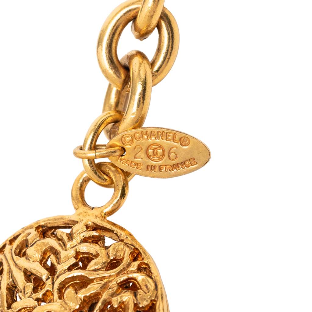 Chanel Gold Plated CC Medallion Chain Link Belt Gold Metal Good condition - Inside View