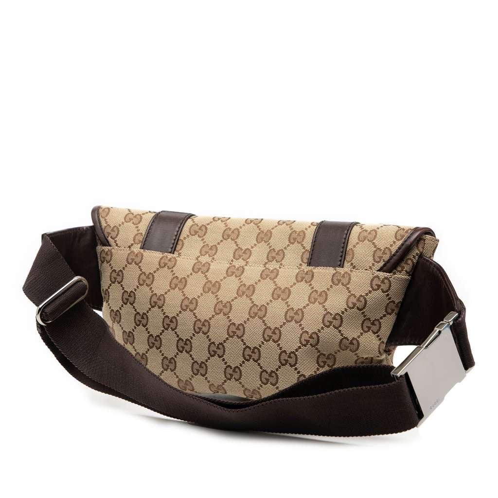 Gucci GG Canvas Belt Bag Brown Canvas Good condition - Back View