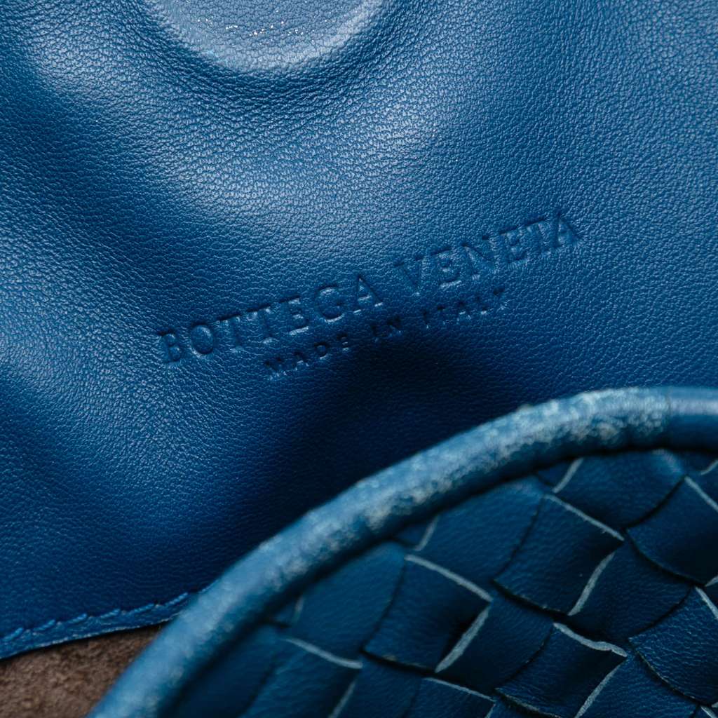 Bottega Veneta Nappa Intrecciato Parachute Tote Blue Leather Good condition - Box View