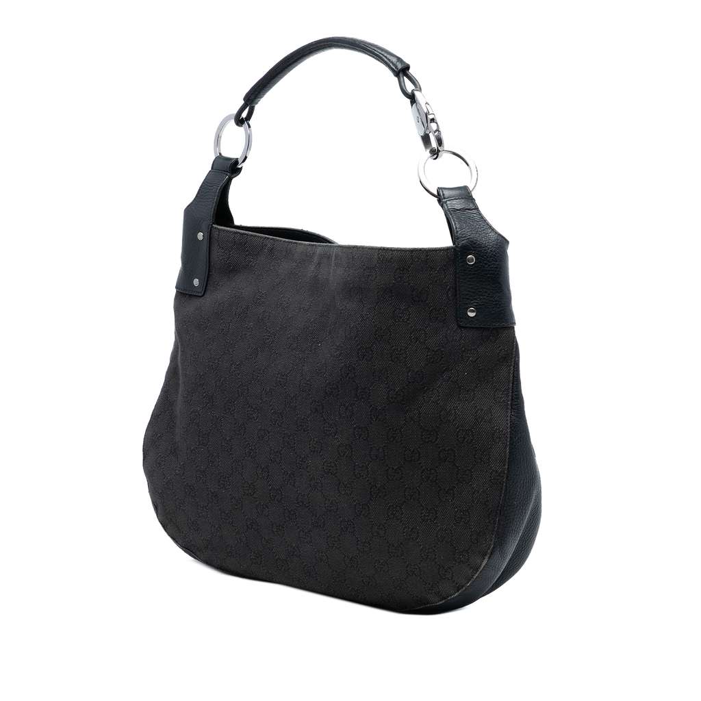 Gucci GG Denim Shoulder Bag Black Denim Good condition - Back View