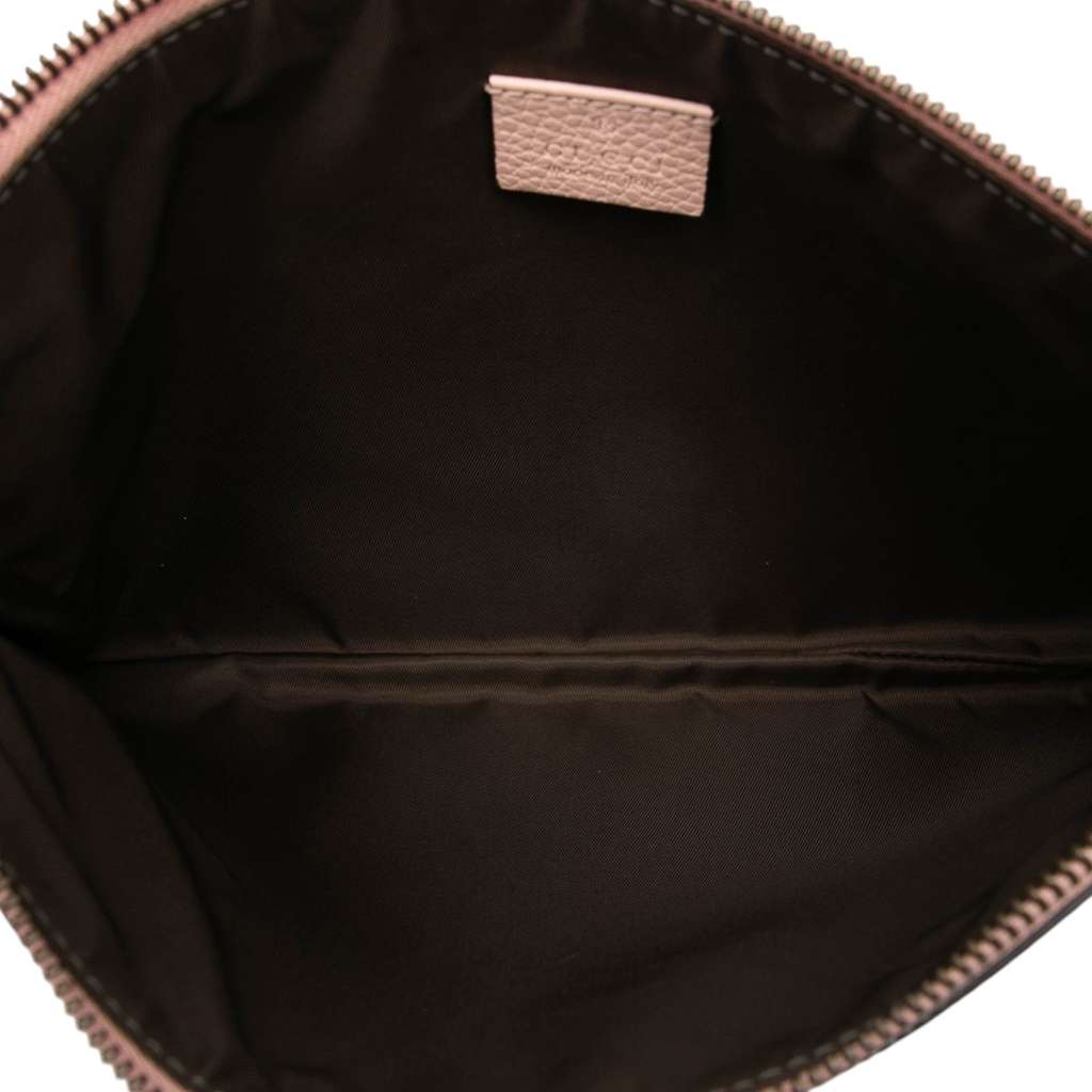 Gucci Leather Blind For Love Clutch Pink Leather Good condition - Model View