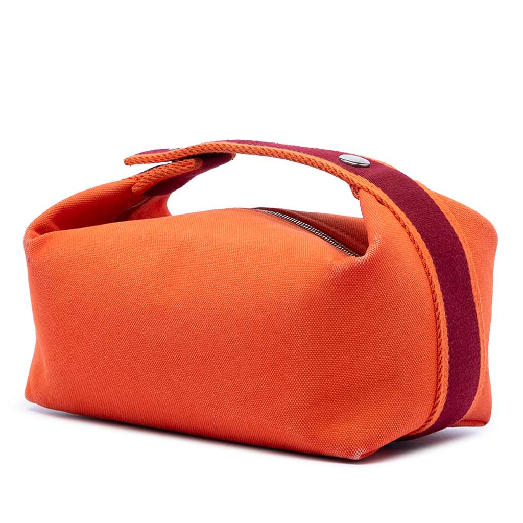 Hermès Small Toile Bride A Brac Case Orange Canvas Good condition - Back View