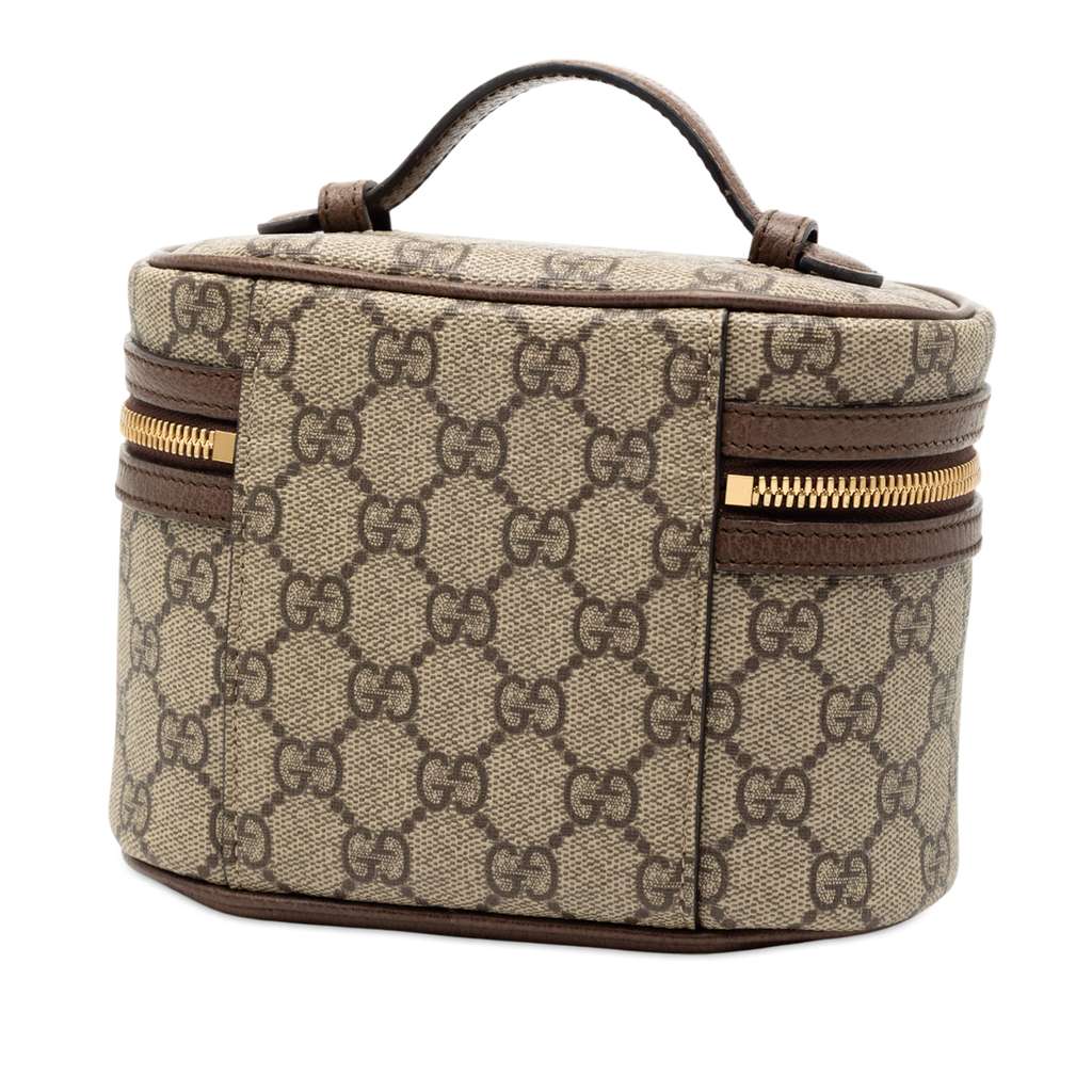 Gucci GG Supreme Web Ophidia Vanity Bag Brown Canvas Good condition - Back View