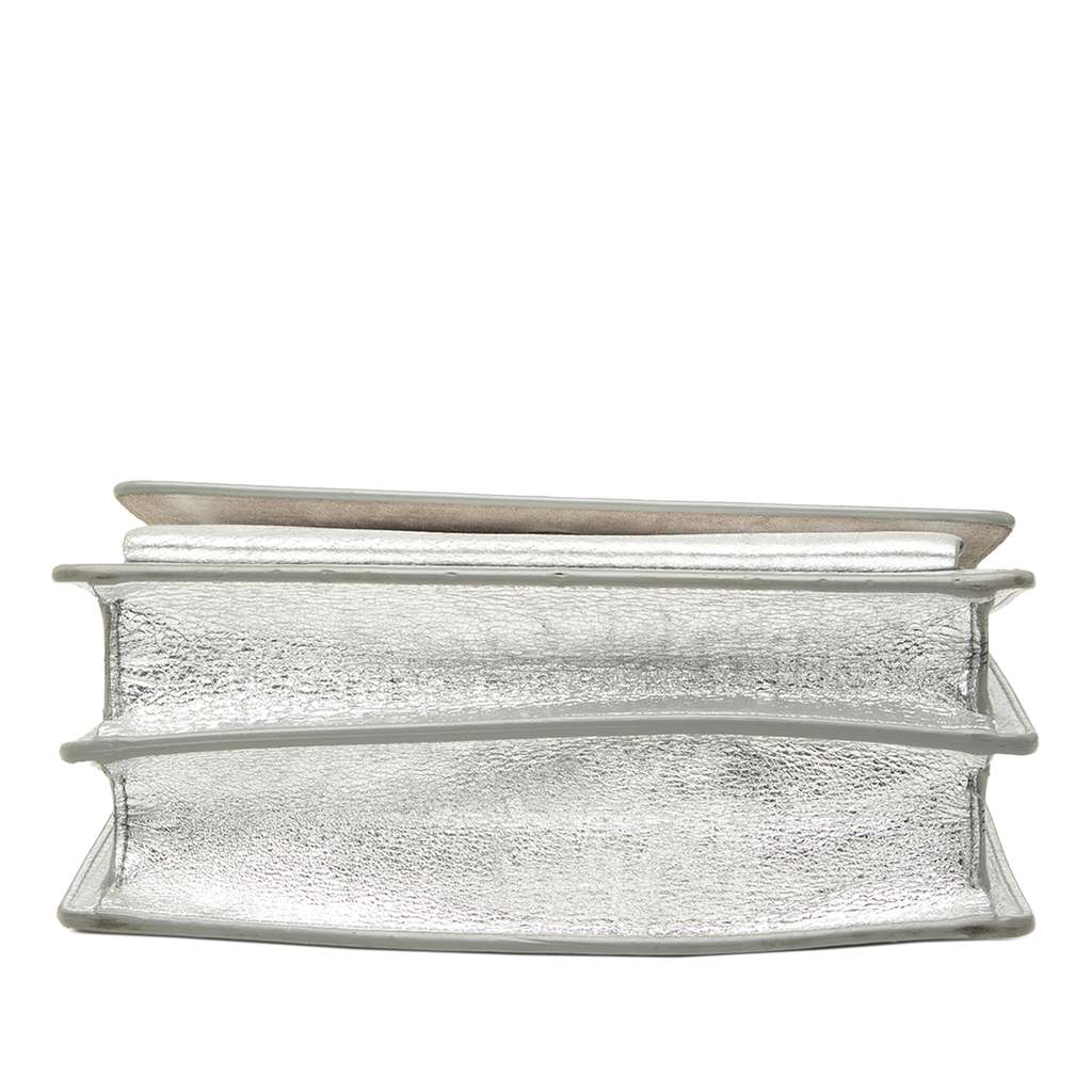 Saint Laurent Medium Metallic Calfskin Monogram Sunset Crossbody Silver Leather Fair condition - Inside View