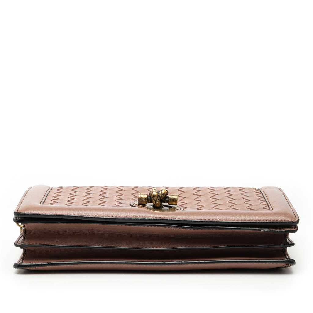 Bottega Veneta Nappa Intrecciato Olimpia Knot Crossbody Brown Leather Good condition - Inside View