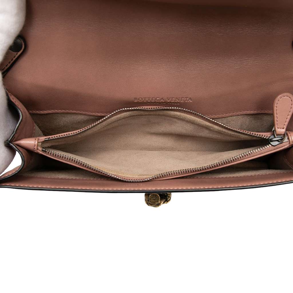 Bottega Veneta Nappa Intrecciato Olimpia Knot Crossbody Brown Leather Good condition - Model View