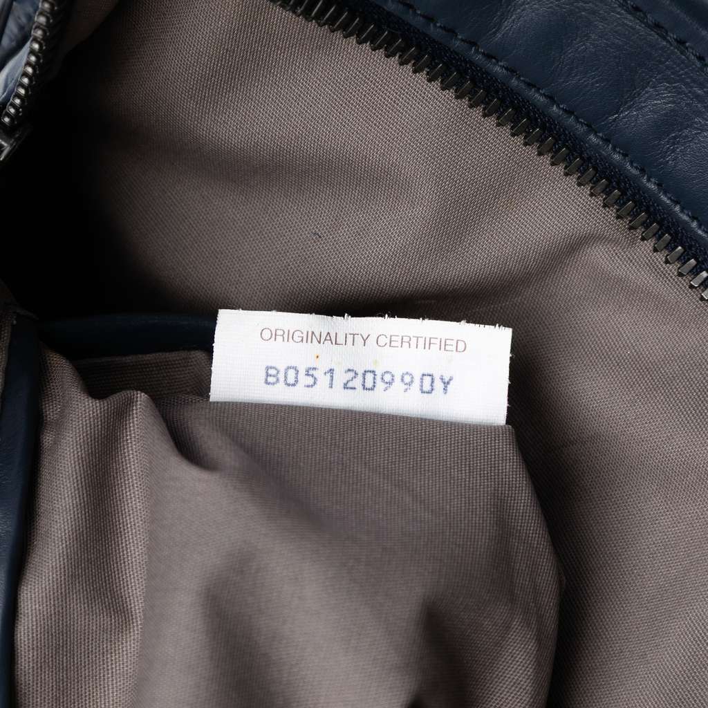 Bottega Veneta Nappa Intrecciato Business Bag Blue Leather Good condition - Box View