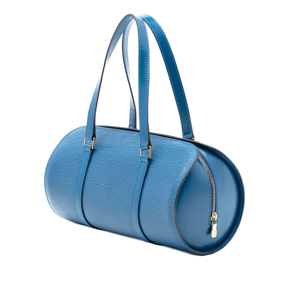 Louis Vuitton Epi Soufflot Blue Leather Good condition - Back View